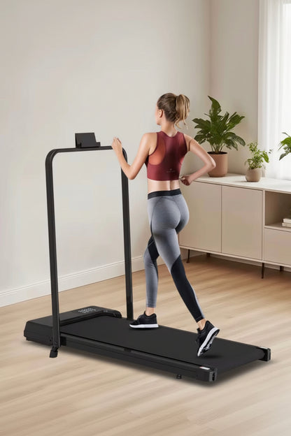 Petit Tapis de Course Intelligent Pliable 2-en-1 avec Inclinaison Réglable